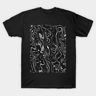 Black and white damascus abstract pattern T-Shirt